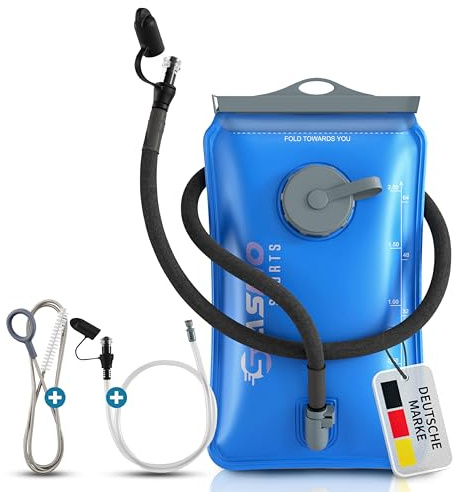 SASMO® - Sacca idrica da 2 l, con tubo isolato per bere e spazzola per la pulizia