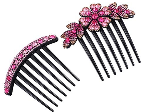 MUSISALY 2pièces Peigne à Cheveux Et Filles De Fourche à Cheveux Rose Accessoire Anti-dérapant Pour Élégantes
