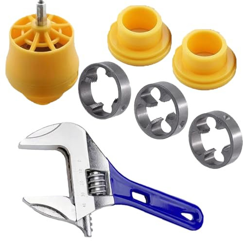 Set di filettatrici per tubi in PVC 1/2 3/4 1, kit di utensili idraulici per filettatrici per tubi in PVC, kit di filettatrici per tubi in PVC compatibile con trapano elettrico con varie dimensioni