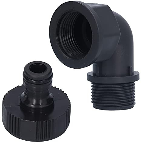 Jerliflyer 2 Set Winkel-Schlauchverbinder, anpassbarer Gartenschlauch-Adapter mit Nippel-Anschluss für den Außenbereich (1 inch Directional Elbow Inner and Outer Wire)