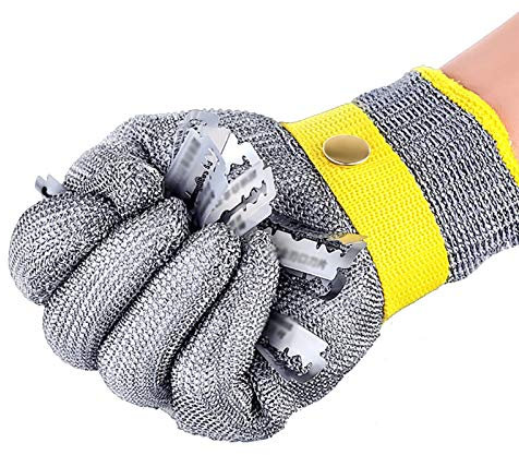 Cut Resistant Gloves, Chain Mail Gloves,Supermarket Safety Work Gloves For Killing Fish And Meat,For Left And Right Hands