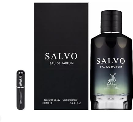 Perfume Salvo Eau de Parfum 100 ml, Perfume Árabe para Hombre de Larga Duración, Incluye Atomizador Recargable, Fragancia Aromática Fresca con Notas de Bergamota, Lavanda, Ambroxan y Vetiver (Salvo)