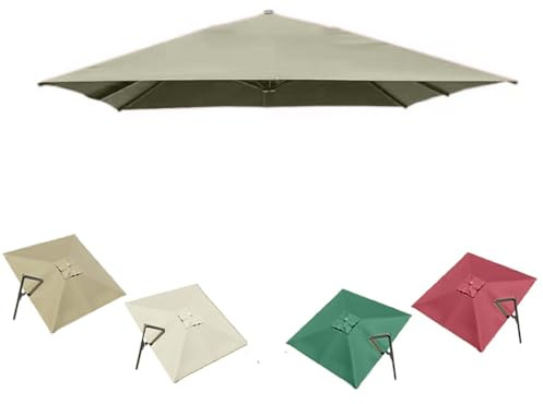 Parasol déporté carré de 3 x 3 m à 8 baleines de rechange pour parasol de piscine, housse résistante aux UV pour jardin et terrasse (taupe simple de 3 m)