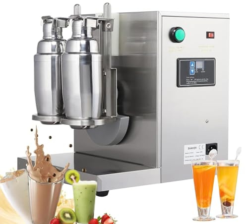 Máquina eléctrica para batidos, coctelera comercial de doble cabezal con control digital, velocidad de 340 rpm, acero inoxidable duradero, ideal para cafeterías y tiendas de té