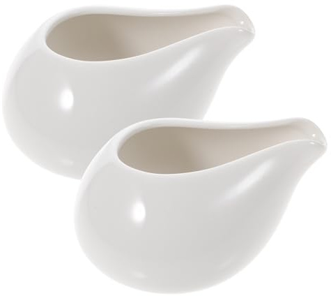 Hohopeti Lot De 2 Bols à Sauce En Céramique Blanche 240 Ml Sans Anse, Style Occidental, Bols D'assaisonnement Individuels Pour Sauces Soja Et Trempettes En Restauration Et Famille