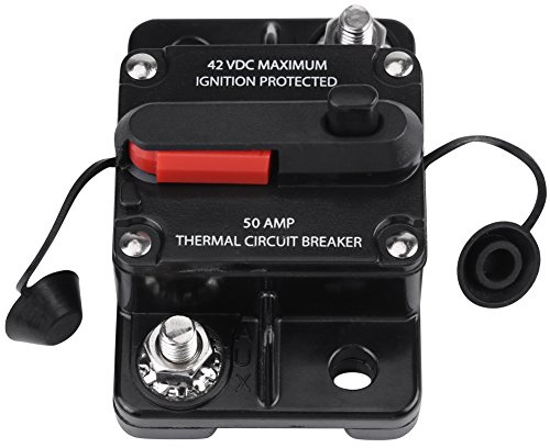 KIMISS Disjoncteur 150 A pour Audio de Voiture, Fusible de Réinitialisation en Ligne 12 V-42 V pour Camping-car, Bateau et Protection Automobile (50A)