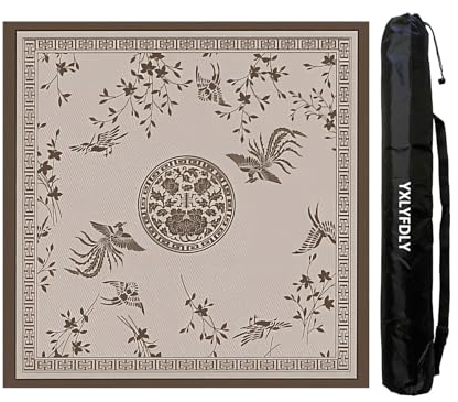 YXLYFDLY Tapete de Mahjong de estilo chino para mesa con bolsa de transporte, antideslizante, reducción de ruido, para mahjong, póquer, cartas y juegos de mesa (95 cm)