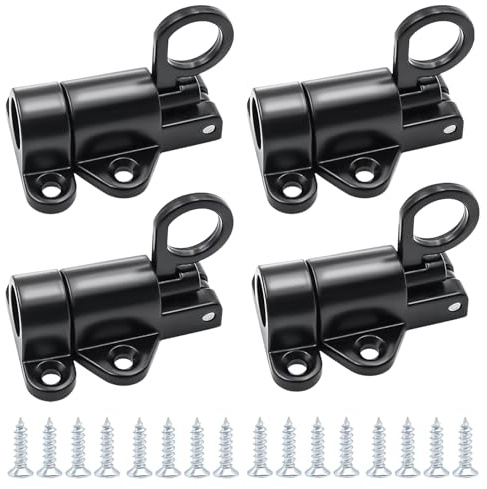 4 Pièces Verrou Porte à Rebond Loquet Porte à Ressort Automatique avec 16 Vis Verrouillage de Boulon à Rebond en Alliage D'aluminium pour Fenêtres Portes de Placard Portes de Bois et de Jardin