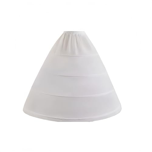 Jupon Robe De Mariée -Jupon à 4 cerceaux pour Femme - Longueur au Sol - Crinoline - Blanc - Élégance et Confort