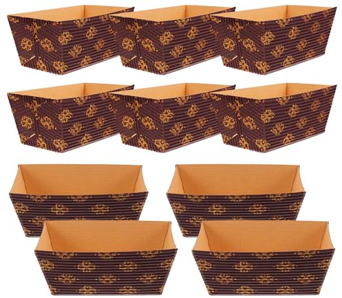 SECFOU 25 Moldes de Papel Rectangulares para Hornear Pan, Resistentes al Calor, Tamaño 80x40x40 Mm, 25 Unidades, Bandejas de Papel Grueso para Repostería y Postres, Uso en Cocina