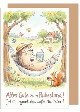 Edition Seidel Premium Glückwunschkarte zum Ruhestand mit Umschlag. Ruhestandskarte Karte Grußkarte Spruch Sprüche Pension Rente freie Zeit Alles Gute Nichtstun Kollege Kollegin Mann Frau (R168 SW026)