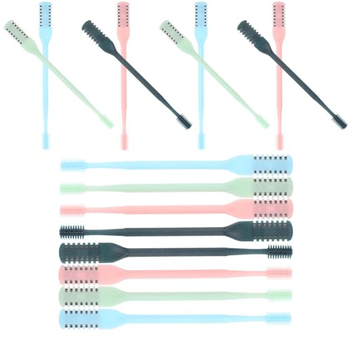 Mikikit Recortadora de Vello Nasal de Acero Inoxidable y Plástico, Recortadora Ligera y Portátil Cuidado del Vello Nasal, Pack de 12 Piezas Práctico Color Aleatorio