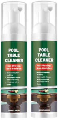 Fast-Drying Pool Table Felt & Ball Cleaner Foam, Removes Chalk Grim. (2PCS) | All-in-One Felt and Billiard Ball Care Kit with Towel, Safe All Felts and Ball Materials, Home Game Room Use, No Residue.