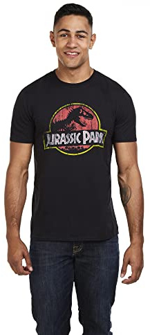 Jurassic Park Logo Gammal T-shirt Herr, Svart, M