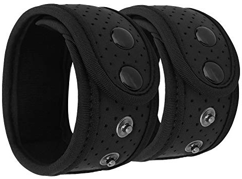 Moko 2er-Pack Knöchelriemen kompatibel mit Fitbit & Garmin Trackern | Verstellbarer Schweißfester Neopren-Knöchelriemen für Fitness-Tracker mit Netzbeutel, Schwarz
