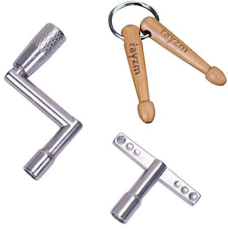 Rayzm Trommelschlüssel, kontinuierliche Bewegungsgeschwindigkeitstaste und Trommel Schlüsselanhänger, Neuheit Geschenk für Drummer (3er Pack)