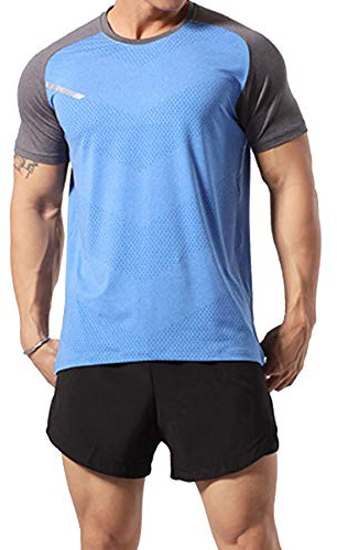 GYMAPE Hombre Atlético Entrenamiento Tank Tops Transpirable Cómodo Muscle Camisetas para Correr Entrenamiento Secado rápido Gimnasio Ropa Deportiva Azul L