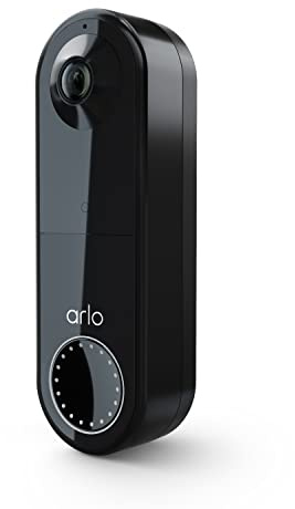 Arlo Essential Video Doorbell Wire-Free - HD Video, 180° View, Night Vision, 2 Way Audio, Direct to Wi-Fi No Hub Needed, Wire Free or Wired, Black - AVD2001B, 1 Count (Pack of 1)