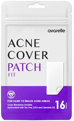 Avarelle Pickel-Pflaster FIT (16 Stück) absorbierende Hydrokolloid-Pickelbehandlung mit Teebaumöl, Ringelblumenöl und Cica, vegan, tierversuchsfrei zertifiziert (rechteckig/16 Pflaster)