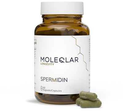 MoleQlar Spermidin Kapseln 60 Stück - 1,5 mg pro Kapsel aus Sojabohnen-Extrakt und Chlorella-Algenpulver - glutenfrei & laborgeprüft - Nahrungsergänzungsmittel