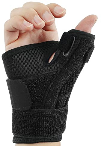 SONGQEE Wrist Thumb Supports Splint Brace Hand Support, Adjustable Straps Finger Guard for Carpal Tunnel Syndrome, Arthritis, Tendonitis, Hand Sprains, Thumb Immobilizer 1 size fit Left/Right Hand