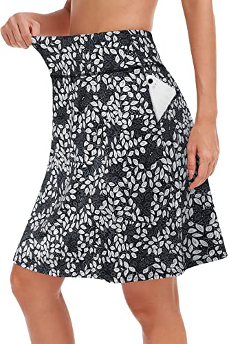 KORALHY Skorts Skirts for Women with Pocket，20 Womens Knee Length Skorts Skirts Tennis Athletic Golf High Waist Summer 2025