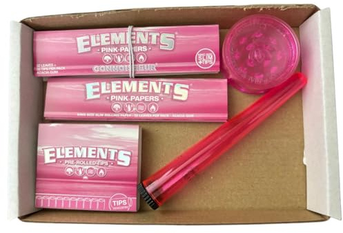 Elements Pink Rolling Kit - Kingsize Papers - Tips + More