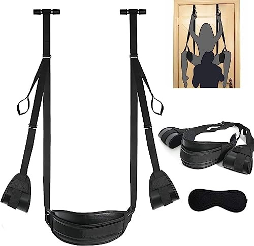 Door Sex Swing with Seat - New Leather Cushion Thick Fluff,with Adjustable Straps,Sex Door Love Slings Bondage Restraints for Adult Sex Toys for Women Men Couples(Upgrade Version) Sweater Yoga