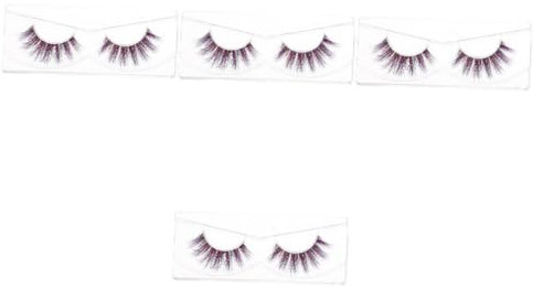 MAGICLULU 4 Paare Wimpern FALSCH Cosplay-Fälschung Party Natürlich Halloween-Fälschung wimperkamm eyelash lash extension kit lash cocaiin lash glue Mehrfarbig verlängern Ballaststoff Violett