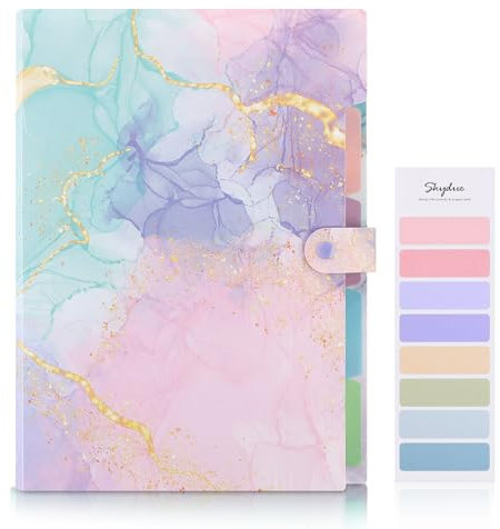 SKYDUE Ordnungsmappe A4, Mappe Mit Fächern, Dokumentenmappe A4 Mit Etiketten, Ordnungsmappe Mappen Ordnersystem, Document Organizer Für Zuhause, Büro, Schule Und Auf Reisen, Fächermappe Marmormehl