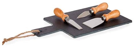 Tabla quesos pizarra con 3 cuchillos colección KINVARA