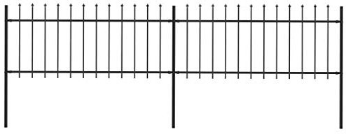 Xichuzi Gartenzaun mit Speerspitzen, Sichtschutz Zaun, ZaunsichtschutzB, Steckzaun, Garten Zaun,Teichzaun, Zaunelemente, Garden Fence, Stahl 3,4 x 0,8 m Schwarz