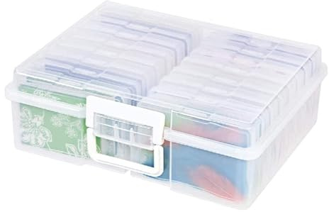 Almacenamiento artesanal - Caja de almacenamiento para fotos | Almacenamiento de fotos de 12 x 17 cm para guardar tarjetas, pegatinas, sellos y recuerdos preciosos.