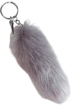 Therian Tail Fuchsschwanz Anhänger Fell Schwanz Keychain 40cm Extra Groß Fuchs Schlüsselanhänger Tasche Zusätze Auto Schlüsselketten Anhänger Weich Flaumig Fox Tail Handtasche Dekoration