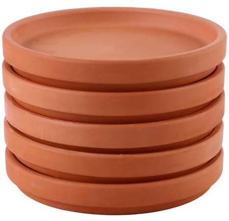 SUPVOX Sottovasi in Ceramica per Vasi da Fiori, 5 Pezzi, Protegge Pavimenti | Uso Interno ed Esterno, Facili da Pulire e Leggeri, Mantengono Pavimento Pulito