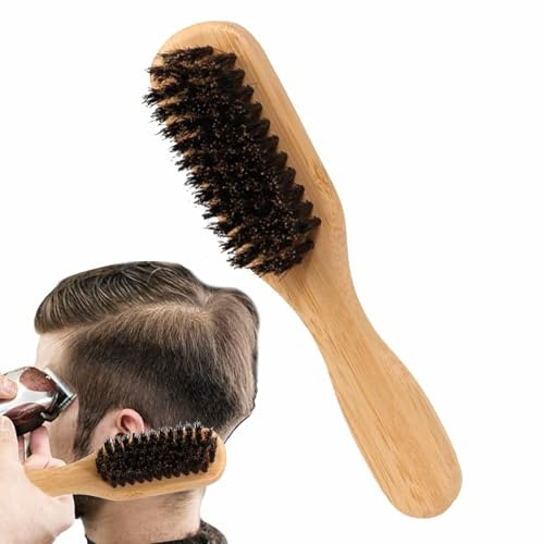 Boar Bristle Hair Brush | Comfortable Beard Brush For Men | Beard Detangler Bristle Hair Brush For Women And Men | Bristle Beard Brush For Smooth, Healthier Skin
