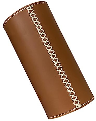 GOOHOCHY Outdoor Gas Tank Protective Cover Leather Canister Protector for Camping Fuel Cylinder Storage Case Brown Handmade Stitching Suitable for Cold Weather