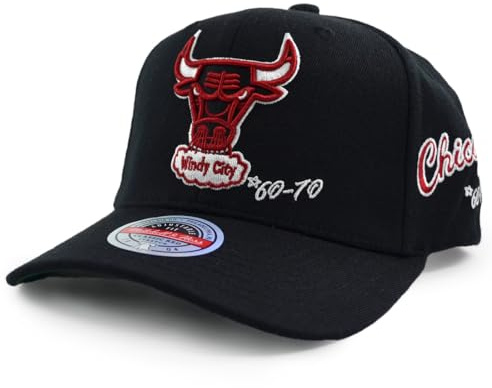 Mitchell & Ness NBA Timeline Classic Red Snapback Cap Chicago Bulls Black