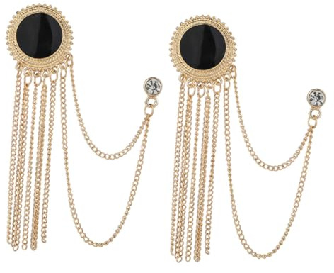 Beavorty Broche à Pompon Pour Costume En Alliage, Épingle à Col De Chemise Noire, Accessoires Vestimentaires Pour Homme, Lot De 2 Pièces, Élégante Pour Occasions Formelles