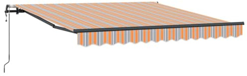 vidaXL Toldo Retráctil Automático de Rayas de Colores 300 x 250 cm, Resistente a los UV, Impermeable, con Ángulo Ajustable para Jardín, Balcón y Espacios al Aire Libre.