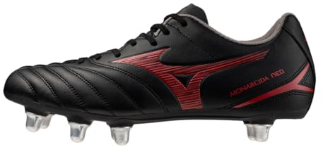 Mizuno Monarcida Neo III Rugby Si, Rugbyskor, unisex-vuxna, Svart röd, 48.5 EU
