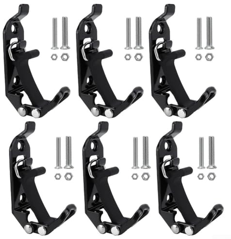 Honseadek Versatile Roof Rack Mounting System with Secure Rubber Grip Tool Clips for Shovels, Axes and Outdoor Gear Installation on Car Roof Racks(6pcs)