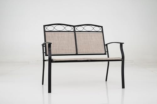 FANTASK 2-Sitzer Gartenbank, Schaukelbank wetterfest mit Metallrahmen, Gartenschaukel aus atmungsaktivem Stoff, Balkonmöbel bis 300 kg, Parkbank für Garten, Balkon, Terrasse
