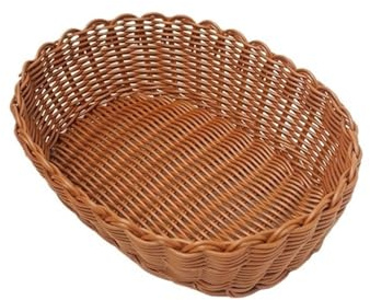 FAJNUZI2024 Portafrutta Cestino ovale in plastica finto rattan for conservare snack, panetteria, centrotavola for feste Soggiorno(Grande)