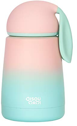 BISOU MAMI® Edelstahl Thermoskanne für Baby und Kinder - Auslaufsichere Isolier-Flasche Cataleya in niedlichem Design - BPA freie Trinkflasche mit 100% Isolierung - Thermosflasche Turquoise Silk Rubin