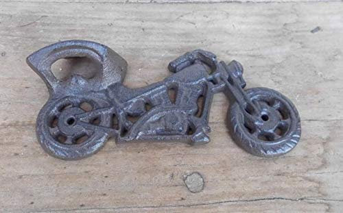 Wandflaschenöffner Kapselheber Motorrad Chopper Bike Gusseisen braun