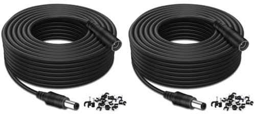 Tonton DC 12V Verlängerungskabel 10M 2PACK, DC 5,5mm x 2,1mm Netzteil Adapter DC Verlängerung Kabel, 5521 Strom Anschlusskabel für Überwachungskamera, IP-Netzwerkkamera, DVRs, LED Strip (2er Pack)