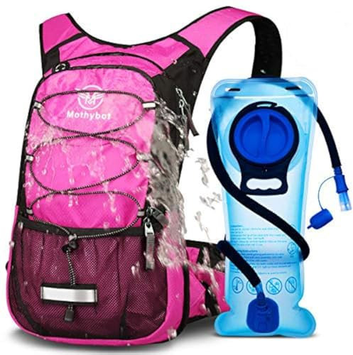 Mothybot Trinkrucksack, Isolierter Trinkrucksack mit 2L BPA-freier Wasserblase und Aufbewahrung, Wanderrucksack für Männer, Frauen, Radfahren, Camping – hält Flüssigkeit bis zu 5 Stunden kühl
