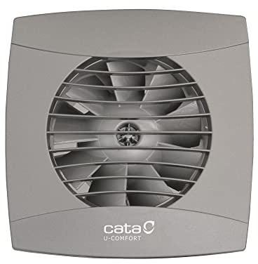 Cata UC-10 badrumsfläkt silver grå turbin Ø 100 mm 110 m3/h 26 DB (A) väggmontering, grå