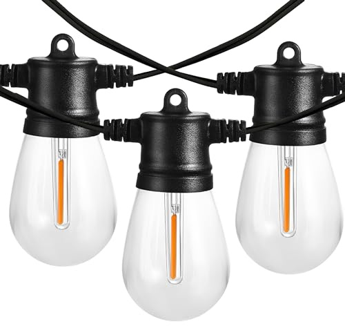 Banord 102FT Outdoor String Lights, Waterproof Patio Lights with 35 Shatterproof LED Bulb Hanging Light String, Black String Light Vintage Party Lights for Garden, Backyard, Porch, Cafe, Deck, Wedding